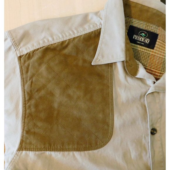 RedHead Shooting Shirt XLT Brown Hunting Quilted Pads Long Sleeve - Picture 3 of 8
